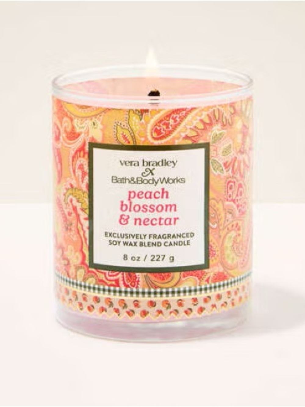 Vera Bradley x Bath & Body Workd Peach Blossom & Nectar Candle NWT